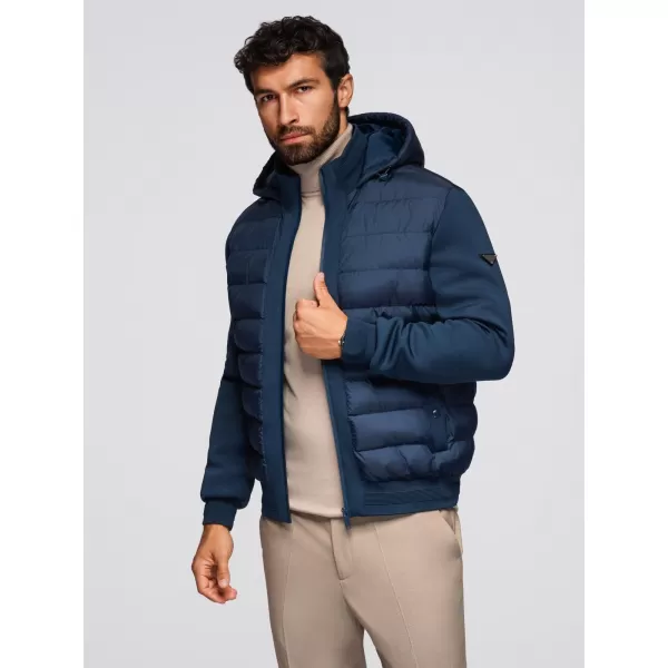  Pánska bomber bunda OMBRE OM-JALP-0298 NÁMORNÍCKA MODRÁ 
