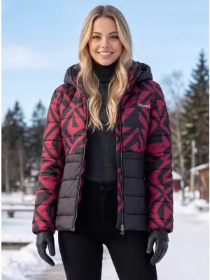 Dámska bunda KIXMI VERONICA ČIERNA/BORDOVÁ