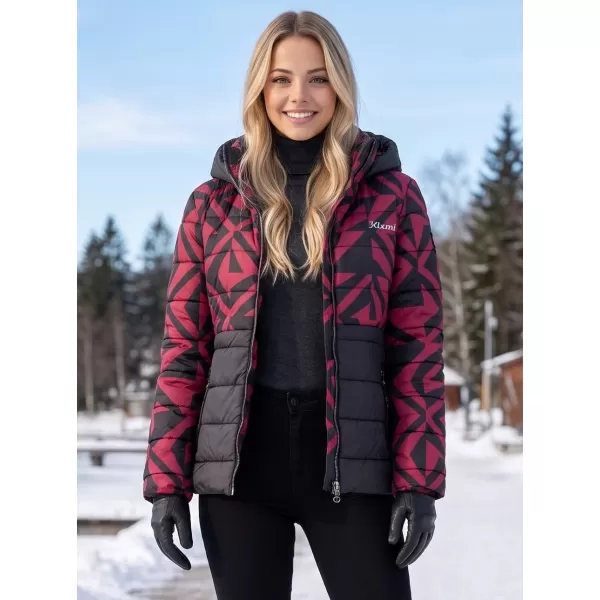  Dámska bunda KIXMI VERONICA ČIERNA/BORDOVÁ 