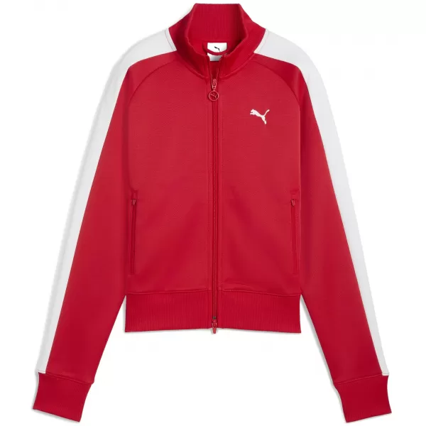  Dámska mikina PUMA T7 ALWAYS ON SHORT TRACK JACKET 62979611 NAVŽDY ČERVENÁ 