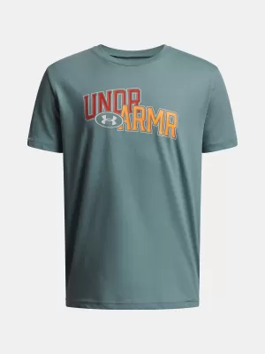 Chlapčenské tričko UNDER ARMOUR UA OVERLAY WM SS 6005069-323 ZELENÁ
