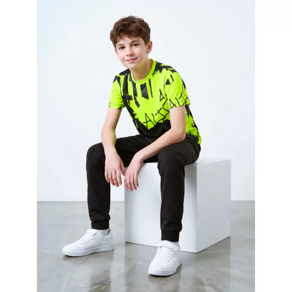  Detské prémiové funkčné tričko ALTISPORT VOJ/ALK076TR01 ČIERNA/FLUO ŽLTÁ 
