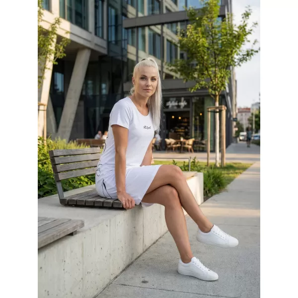  Dámske predĺžené prémiové tričko ALTISPORT VOJ/ALW075SAT02 BIELA 