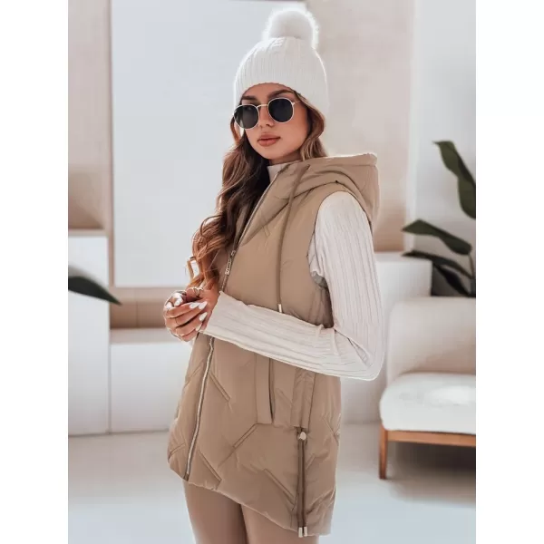  Dámska vesta DSTREET TY5107 KARAMEL 