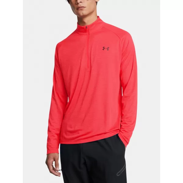  Pánske tričko UNDER ARMOUR UA TECH TEXTURED 1/2 ZIP ČERVENÁ 