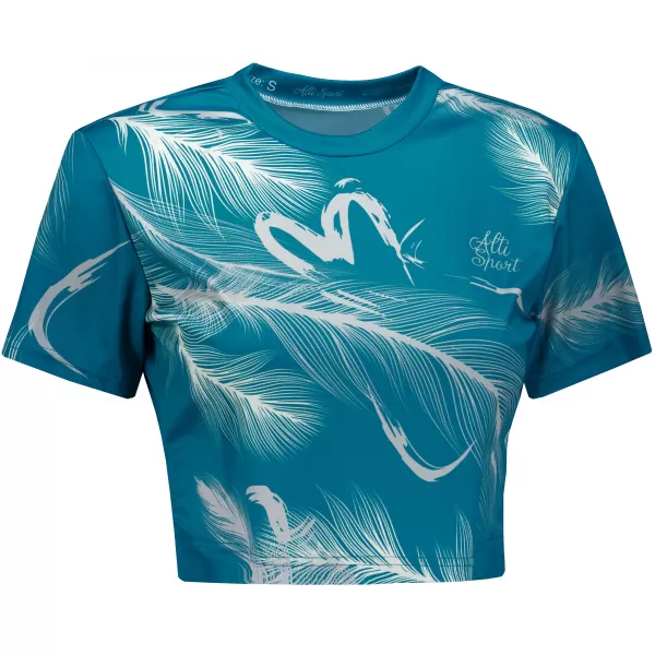  Dámsky prémiový crop top ALTISPORT VOJ/ALW001TR07 EMERALD/ŠEDÁ SMARAGD/SIVÁ 