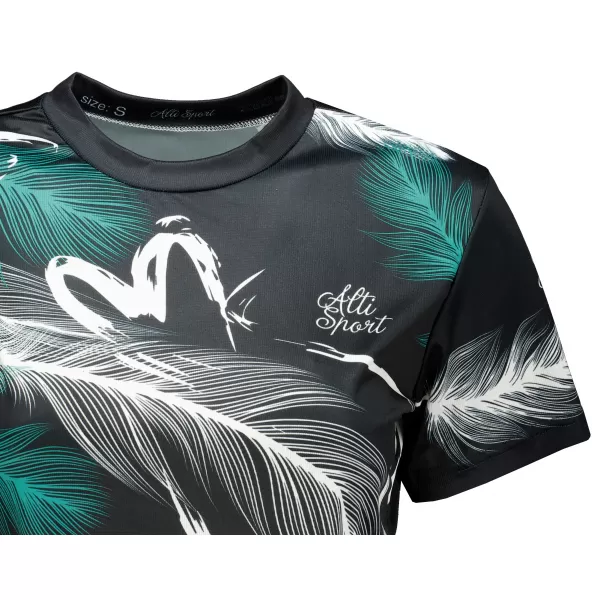  Dámsky prémiový crop top ALTISPORT VOJ/ALW001TR07 ČERNÁ/TYRKYSOVÁ ČIERNA/TYRKYSOVÁ 