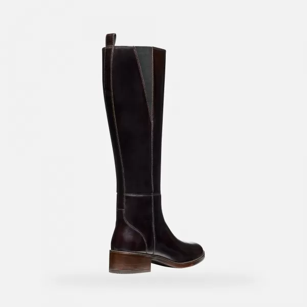  Dámske čižmy GEOX CAMEXIA G009526 TMAVO HNEDÁ 