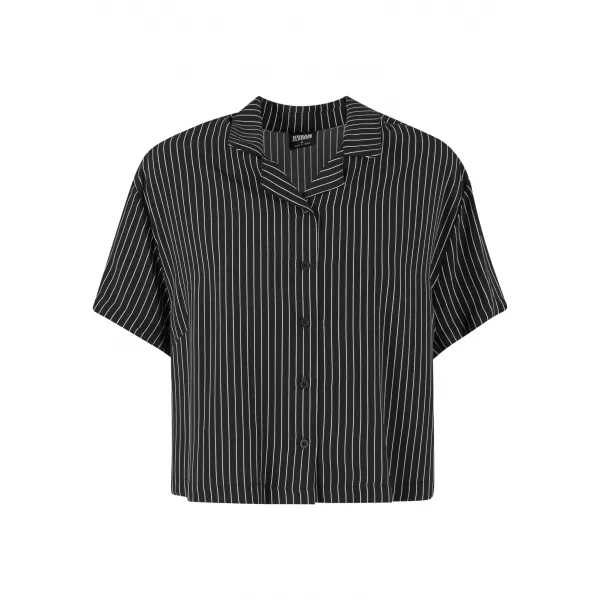  Dámska košeľa URBAN CLASSICS TB4365 ČIERNA/BIELA 