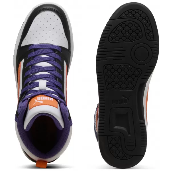  Detská obuv PUMA REBOUND V6 MID JR 39383134 PUMA BIELA/ORANŽOVÁ GLO/ČIERNA 