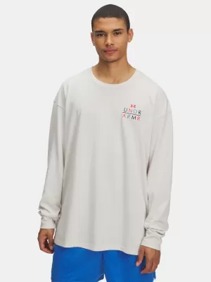 Pánske tričko UNDER ARMOUR UA HWT MODERN SPORT OS LS 6004885-110 BIELA