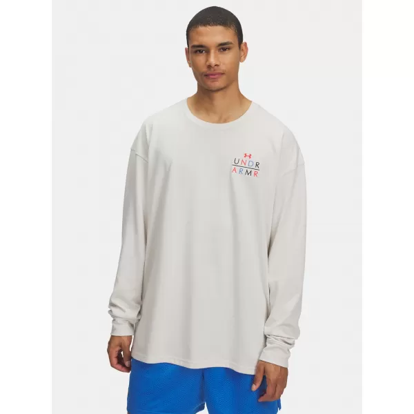  Pánske tričko UNDER ARMOUR UA HWT MODERN SPORT OS LS 6004885-110 BIELA 