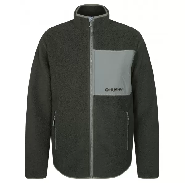  Pánska mikina HUSKY ADDY ZIP M VYBLEDNUTÁ ZELENÁ 