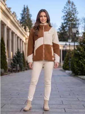 Dámska fleecová mikina ALTISPORT GERI BÉŽOVÁ/HNEDÁ