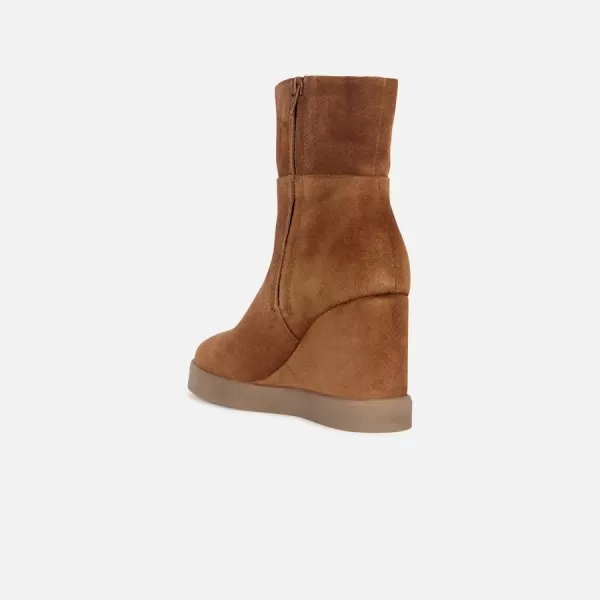 Dámske členkové čižmy GEOX ELIDEA WEDGE HNEDÁ 
