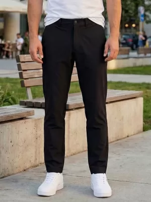 Pánske nohavice ALTISPORT ATS TROUSER SLIM-FIT ČIERNA