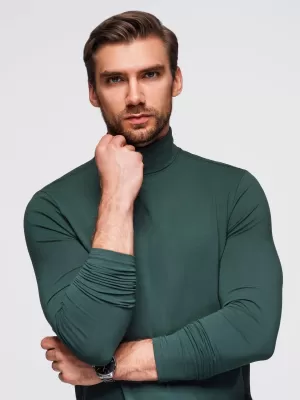 Pánske tričko OMBRE OM-LSCL-0130 TMAVO ZELENÁ