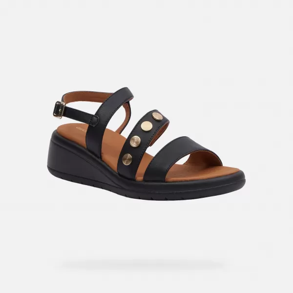  Dámske sandále GEOX MELICONIA G000972 ČIERNA 