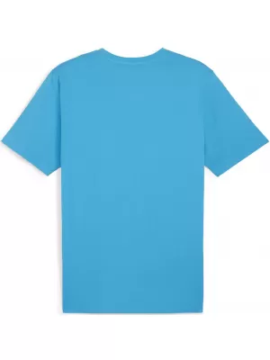 Mužský dres PUMA TEAMRISE LOGO JERSEY COTTON 658705_02 SPEED BLUE/ RÝCHLOSŤ MODRÁ/BIELA