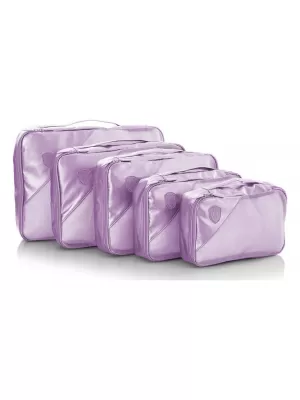 Sada organizátorov HEYS METALLIC PACKING CUBE 5PC ORGOVÁN