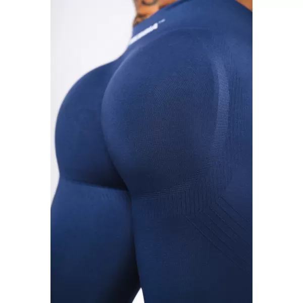  Tvarujúce bezšvové maximálne push-up legíny FLOW SEAMLESS 497 BLUE Nebbia 