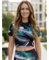 Dámsky prémiový crop top ALTISPORT VOJ/ALW001TR07 ČERNÁ/TYRKYSOVÁ ČIERNA/TYRKYSOVÁ