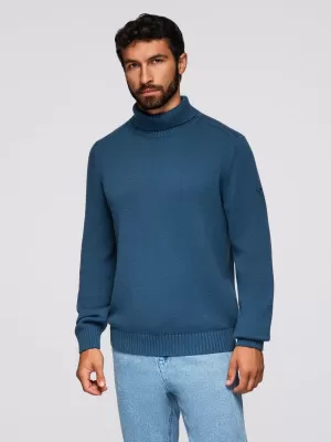 Pánsky sveter OMBRE OM-SWTN-0163 TMAVO MODRÁ