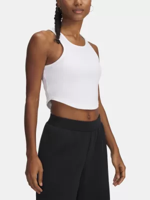 Dámske tielko UNDER ARMOUR UA RIVAL RIB TANK 1389798-100 BIELA