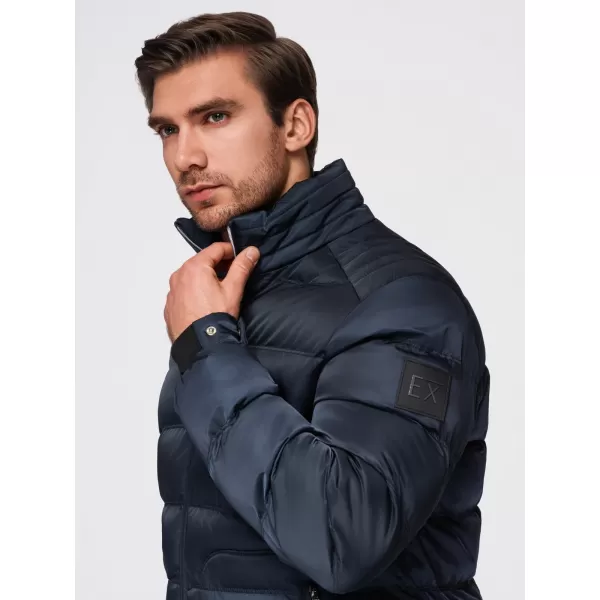  Pánska bunda OMBRE OM-JALP-0218 TMAVO MODRÁ 