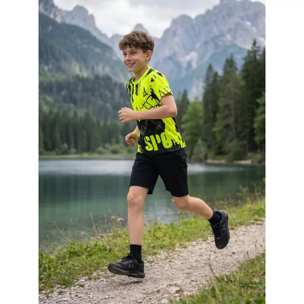  Detské prémiové funkčné tričko ALTISPORT VOJ/ALK076TR01 ČIERNA/FLUO ŽLTÁ 