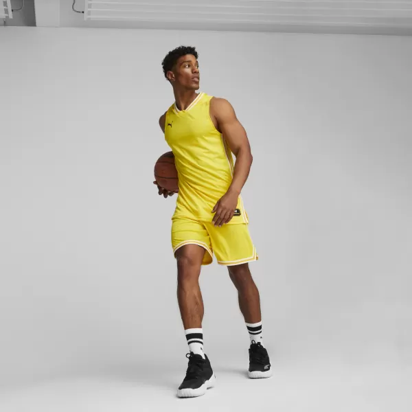 Mužský dres PUMA HOOPS TEAM GAME JERSEY 67662805 KYBERNETICKÁ ŽLTÁ 