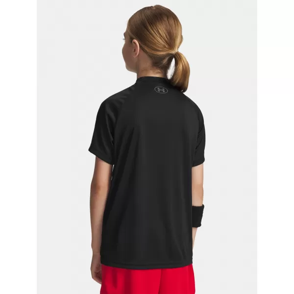  Chlapčenské tričko UNDER ARMOUR UA TECH SPLIT WORDMARK SS 1383010-003 ČIERNA 