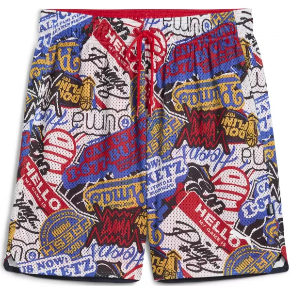  Kraťasy PUMA HOOPERHOTLINE AOP 7" SHORTS 63283701 PO CELÚ DOBU ČERVENÁ/AOP 