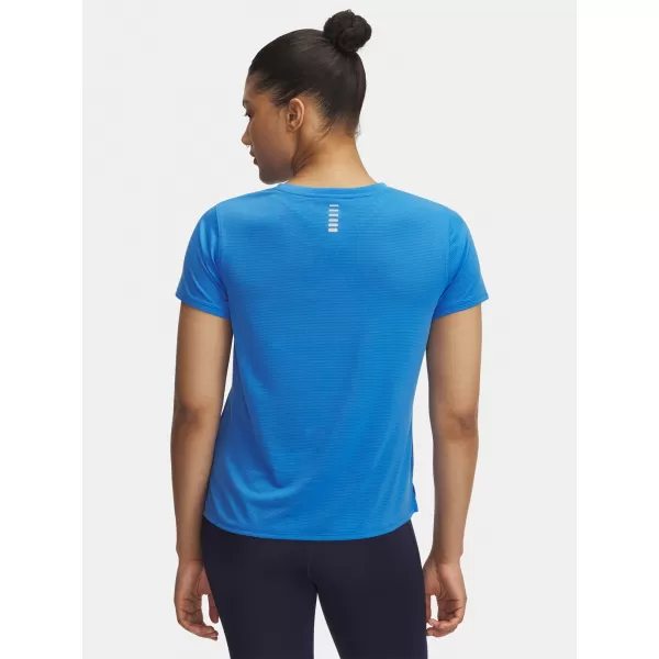  Dámske tričko UNDER ARMOUR UA LAUNCH SHORTSLEEVE 1382434-402 MODRÁ 