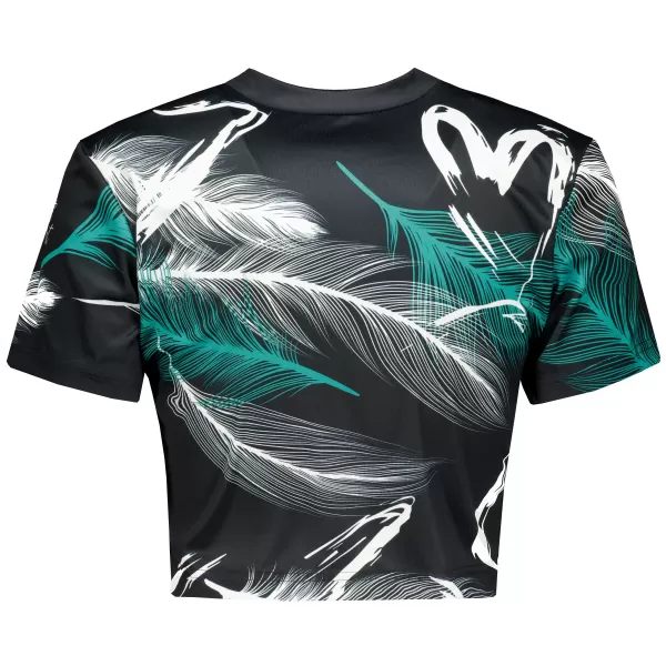  Dámsky prémiový crop top ALTISPORT VOJ/ALW001TR07 ČERNÁ/TYRKYSOVÁ ČIERNA/TYRKYSOVÁ 