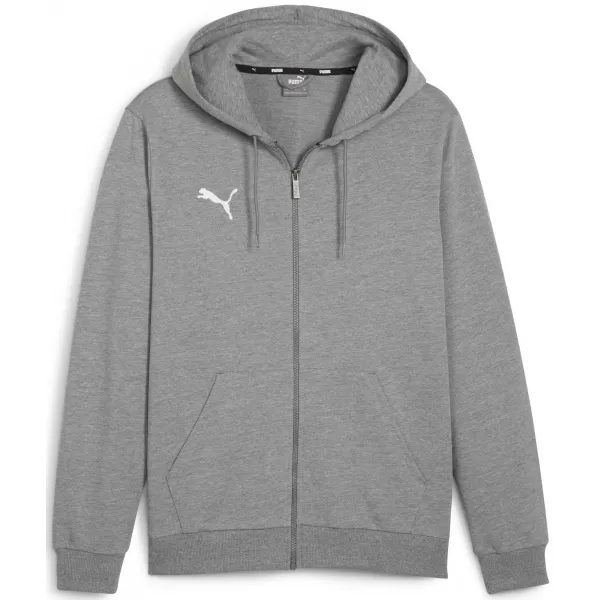  Sako PUMA TEAMGOAL CASUALS HOODED JACK 658595_33 STREDNE ŠEDÁ VRES/BIELA 