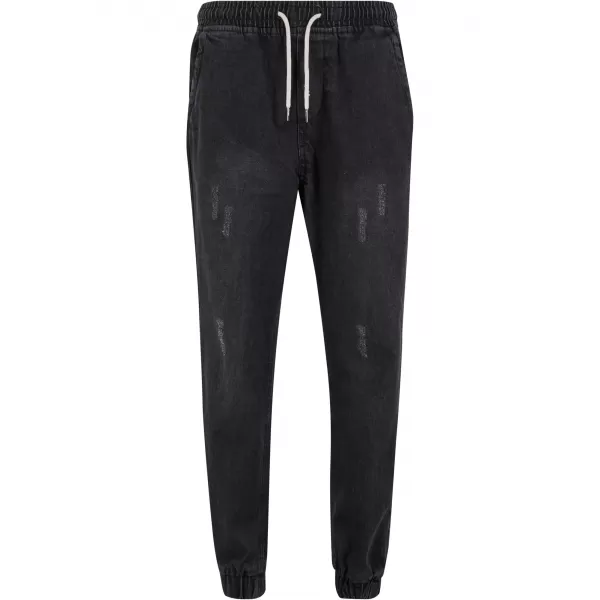  Pánske džínsy URBAN CLASSICS TB7296 ČIERNE UMYTÉ 