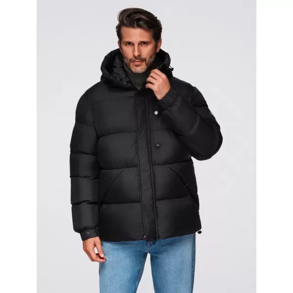  Pánska bunda OMBRE OM-JAHP-0238 ČIERNA 