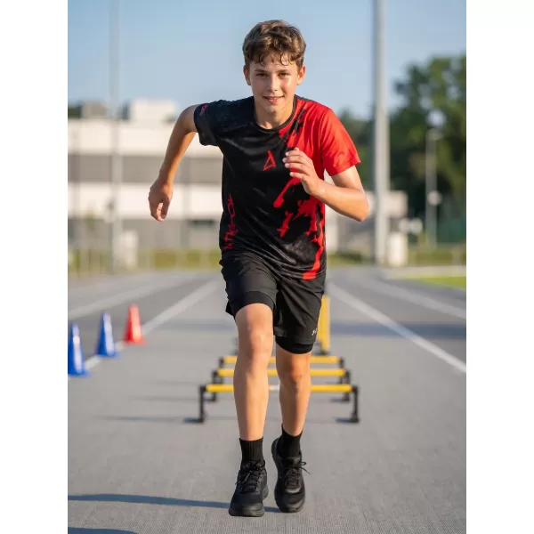  Detské prémiové funkčné tričko ALTISPORT VOJ/ALM112TR01 ČIERNO-ČERVENÁ 