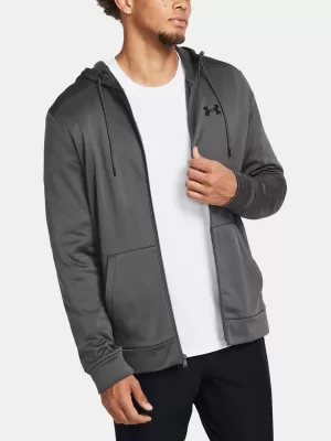 Pánska mikina UNDER ARMOUR UA ARMOUR FLEECE FZ HOODIE 1373357-025 SIVÁ