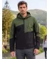 Pánska bunda so softshell ALTISPORT GAN KHAKI/ČIERNA