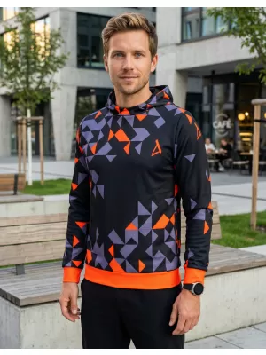 Pánska prémiová funkčná mikina ALTISPORT VOJ/ALM108MI01 ČIERNO-ORANŽOVÁ