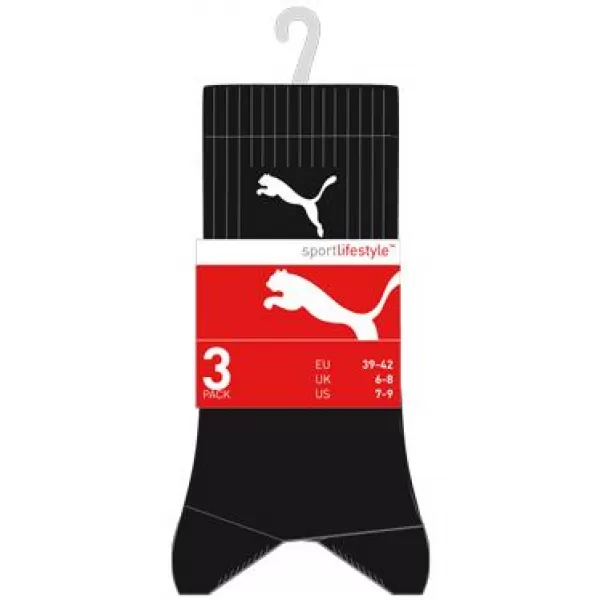  Pánske ponožky PUMA CREW SOCK 3P 88035501 ČIERNY 