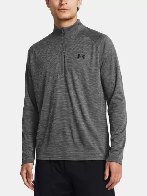 Pánske tričko UNDER ARMOUR UA TECH TEXTURED 1/2 ZIP 1382797-025 SIVÁ