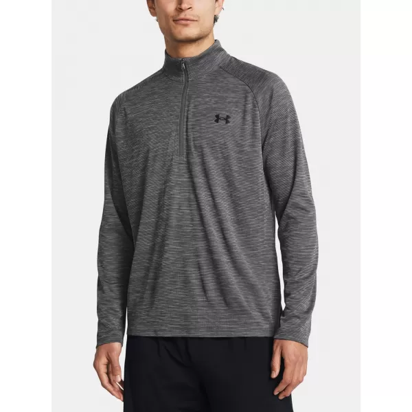  Pánske tričko UNDER ARMOUR UA TECH TEXTURED 1/2 ZIP 1382797-025 SIVÁ 