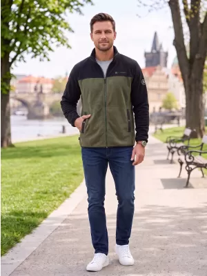 Pánska fleecová mikina ALTISPORT GAMEL KAKI