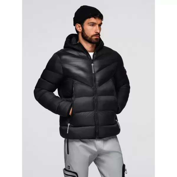  Pánska bunda OMBRE OM-JAHP-0303 ČIERNA 