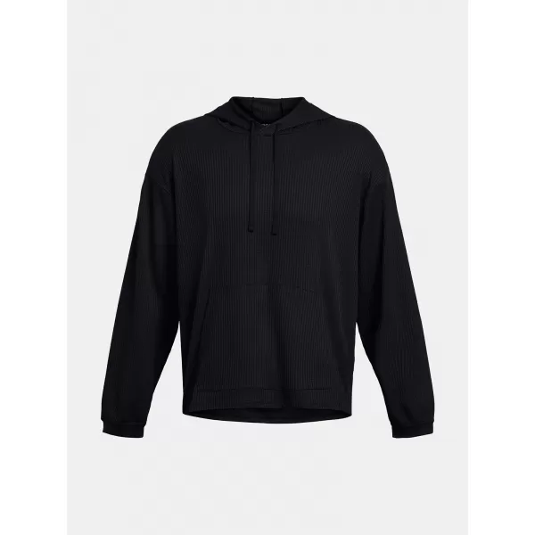  Pánska mikina UNDER ARMOUR UA RIVAL WAFFLE HOODIE 1383108-001 ČIERNA 