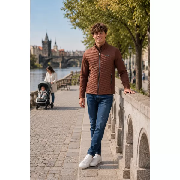  Pánska hybridná bunda ALTISPORT GAD HNEDÁ 