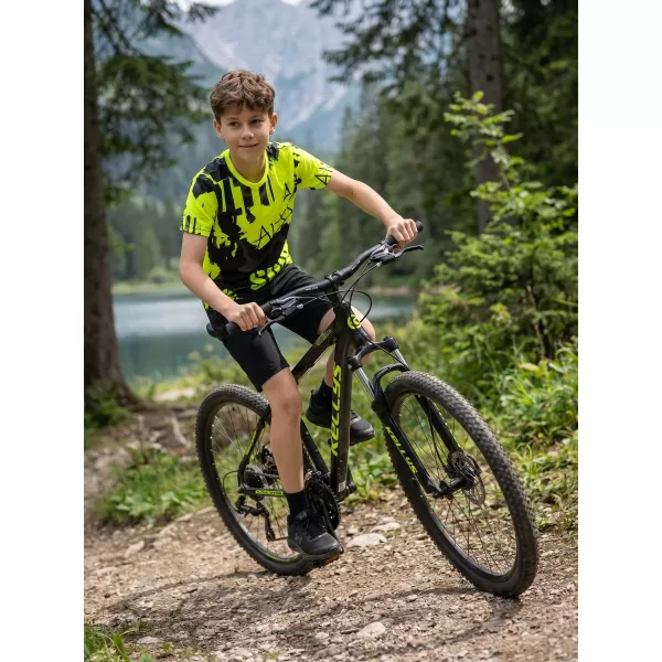  Detské prémiové funkčné tričko ALTISPORT VOJ/ALK076TR01 ČIERNA/FLUO ŽLTÁ 